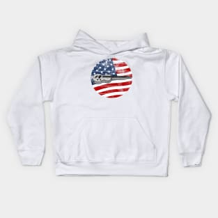 Lap Steel Guitar USA Flag Slide Guitarist Musician 4th July Kids Hoodie